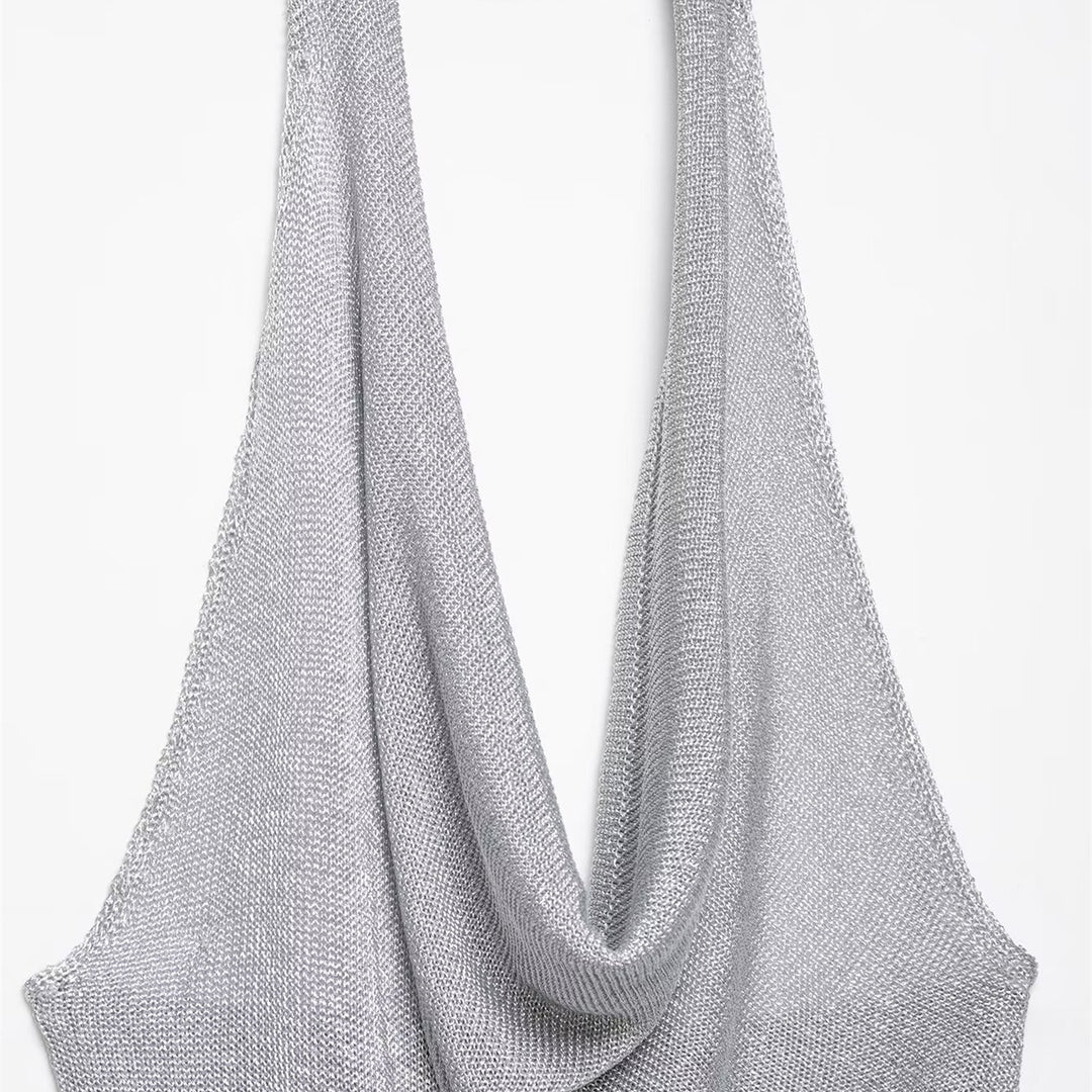 Damen Haltertop mit elegantem Wasserfallausschnitt und figurumspielendem Schnitt Echo Archiv