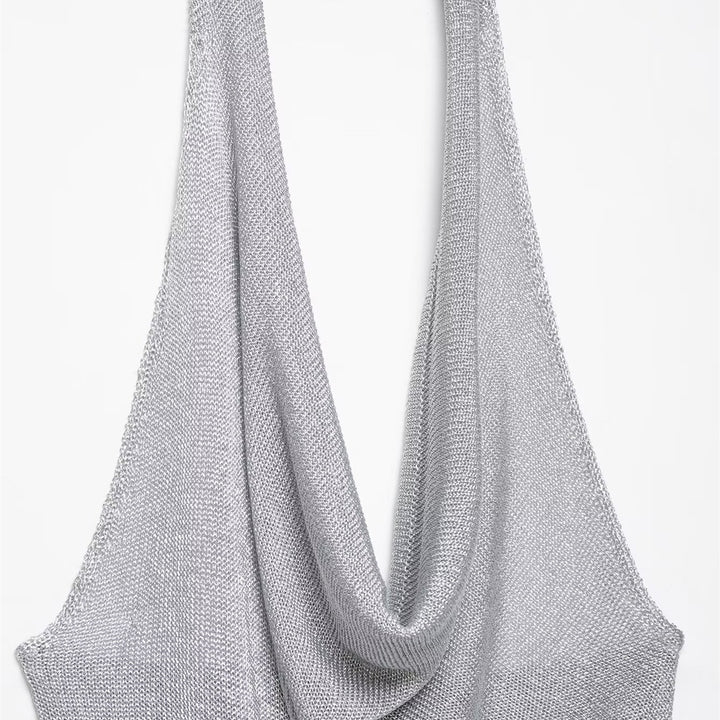 Damen Haltertop mit elegantem Wasserfallausschnitt und figurumspielendem Schnitt Echo Archiv