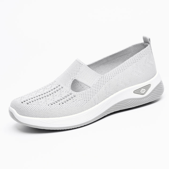 Damen nan leichte atmungsaktive Slip-On Sneaker mit elastischem Strickoberteil und orthopädischer Komfortsohle Echo Archiv