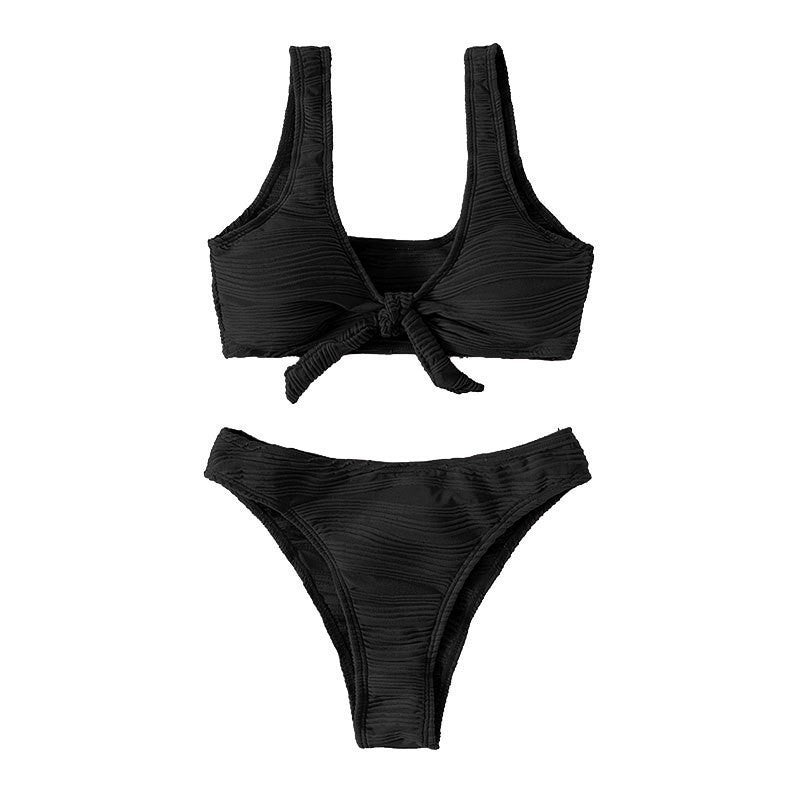 Damen Bikini-Set mit knotbarem Oberteil und hochgeschnittenem Slip Echo Archiv