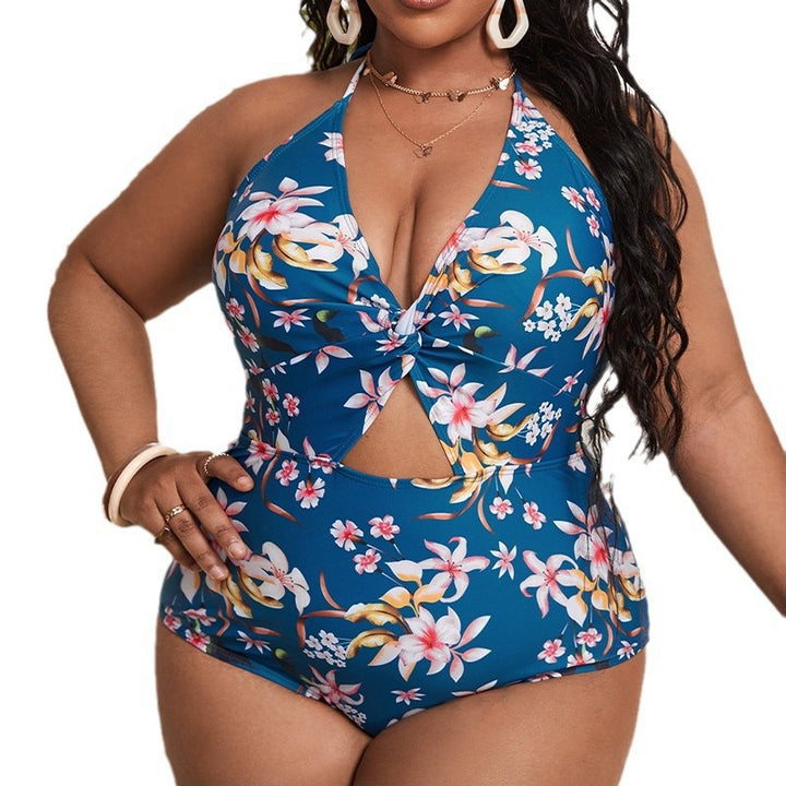 Damen Floral gemusterter Cut-Out Badeanzug Echo Archiv