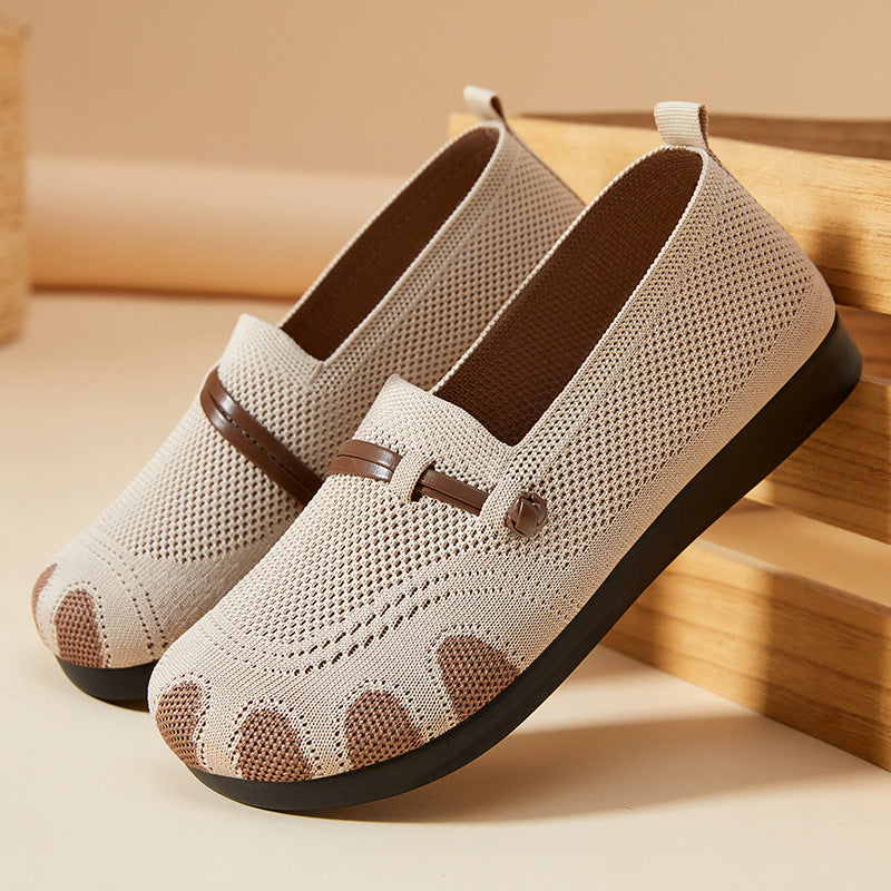Damen nan gestrickter Komfort-Slipper mit Zehenoptik, elastischem Einstieg und stoßdämpfender EVA-Sohle Echo Archiv
