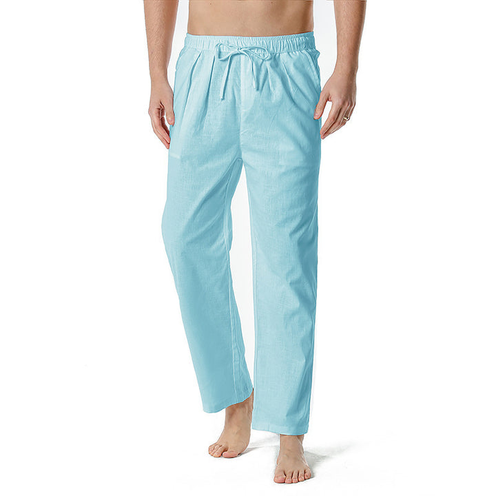 Herren luftige Sommerhose mit verstellbarem Kordelzug und seitlichen Taschen Echoarchiv