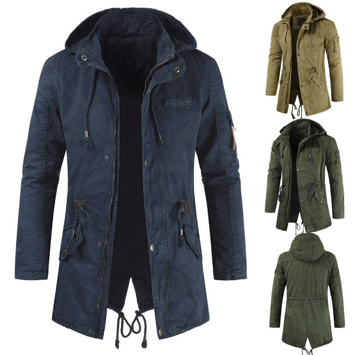Herren lässige und funktionale Parkajacke mit Kapuze und praktischen Taschen Echoarchiv