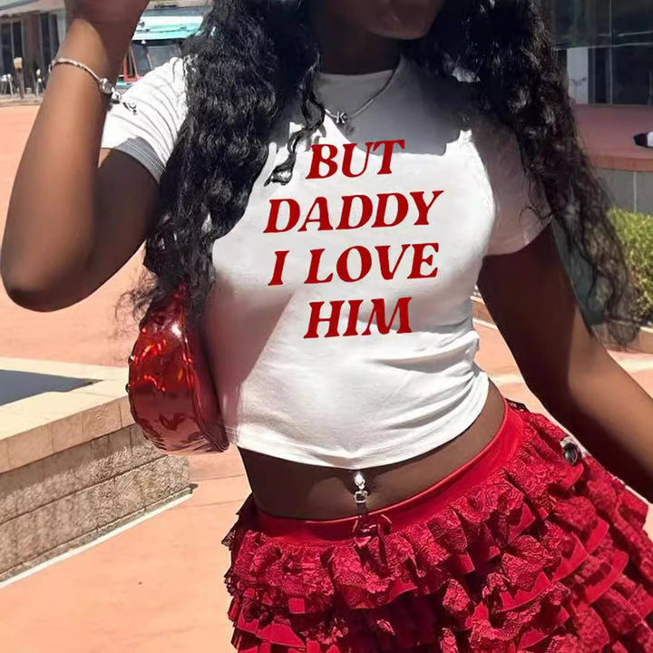 Damen Crop-Top mit auffälligem Schriftzug Echo Archiv