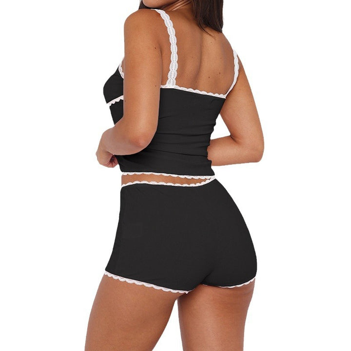Damen Freizeit-Lounge-Set mit Spitze und verstellbaren Trägern Echo Archiv