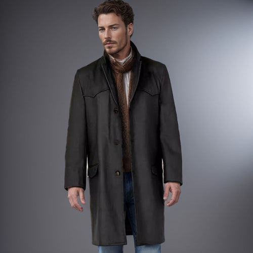 Herren eleganter Wollmantel mit modernen Akzenten Echoarchiv