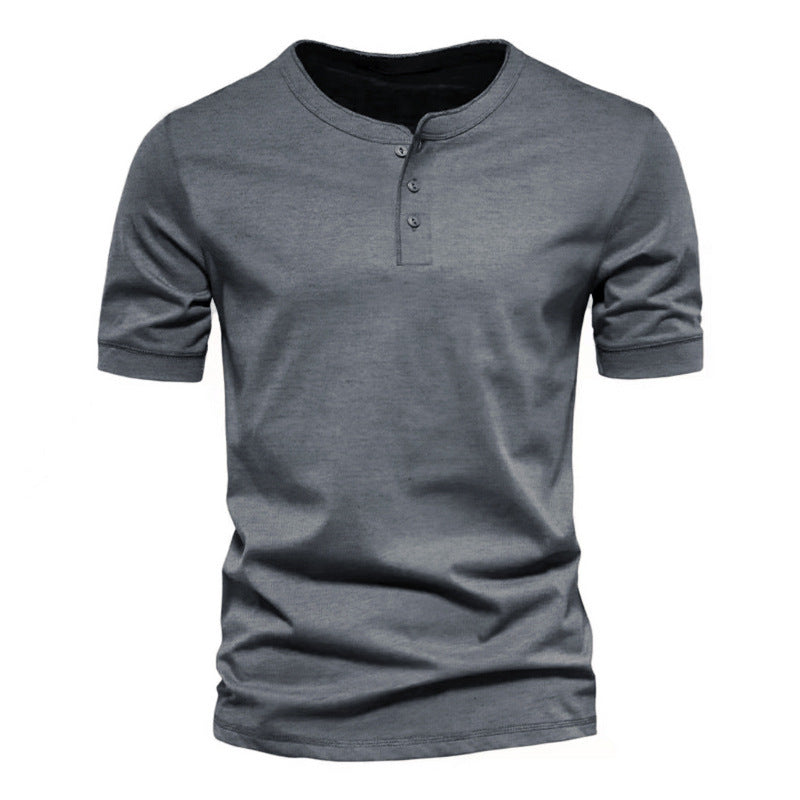 Herren Kurzarm-Henley-Shirt mit praktischer Knopfleiste und bequemer Passform Echoarchiv