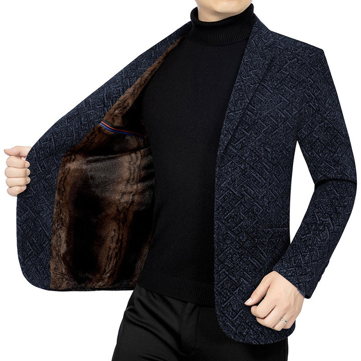 Herren Strukturierter Jersey-Sakko mit leichtem Innenfutter und schmaler Silhouette – Tianoro