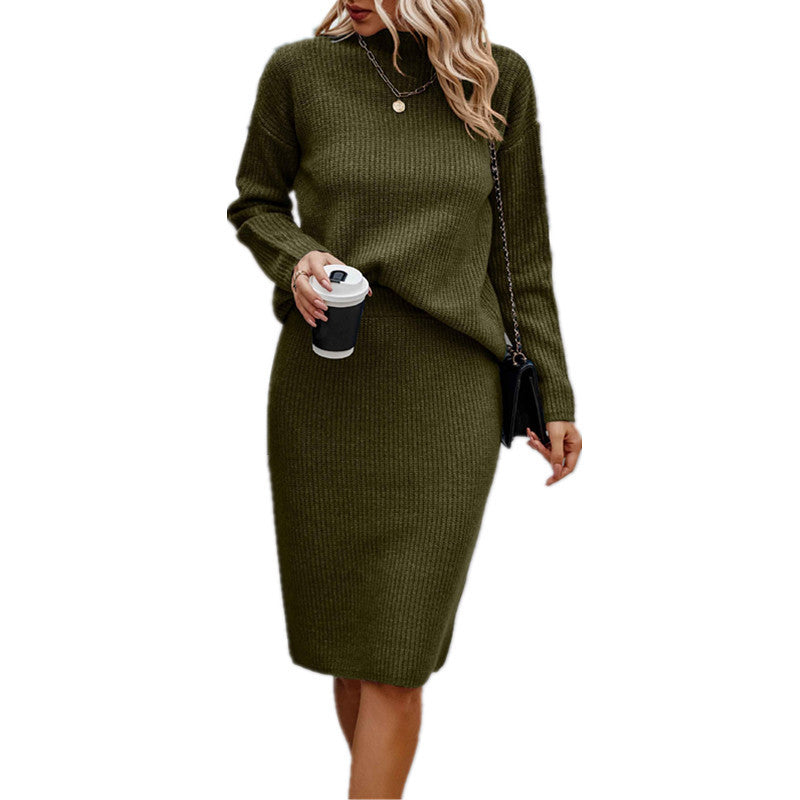 Damen nan gestricktes Twinset mit oversized Pullover und knielangem Bleistiftrock Echo Archiv