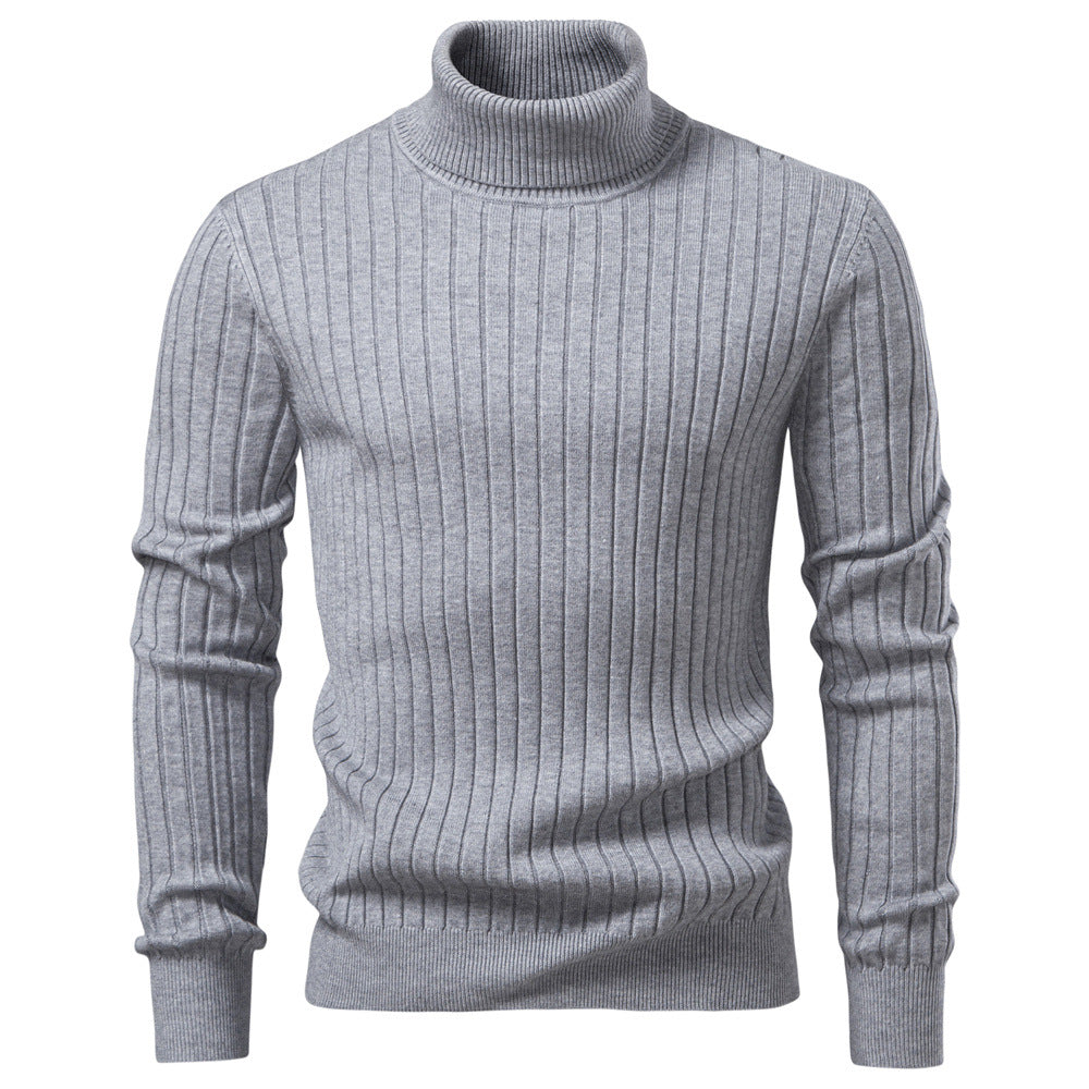 Herren Rollkragenpullover mit feinem Rippstrukturdesign Echoarchiv
