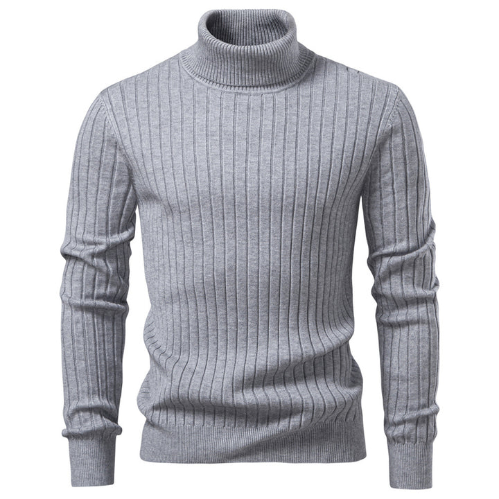 Herren Rollkragenpullover mit feinem Rippstrukturdesign Echoarchiv
