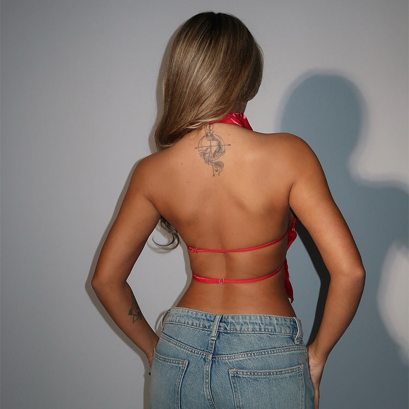 Damen modernes Crop-Top mit Stehkragen und seitlichen Cut-Outs Echo Archiv