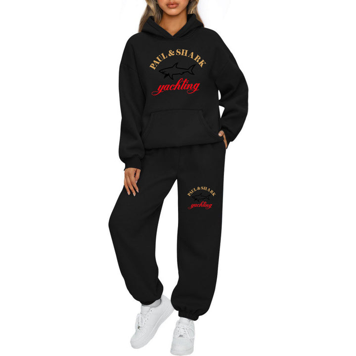 Damen nan oversized Hoodie und Jogginghose Set mit Kapuze Kängurutasche und gerippten Bündchen Echo Archiv