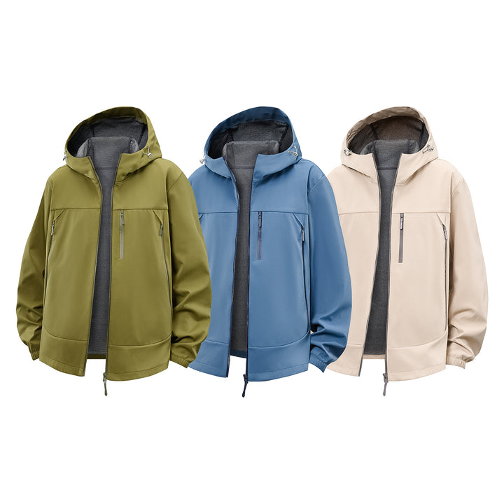 Herren Technische Softshell‑Hybridjacke mit Fleece‑Innenfutter und verstellbarer Kapuze Echo Archiv