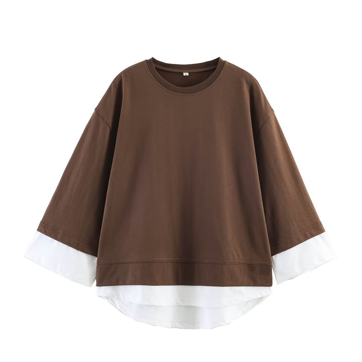 Damen Loungewear-Set aus weichem Jersey mit überlappendem Layer-Top und elastischer Highwaist-Hose Echo Archiv
