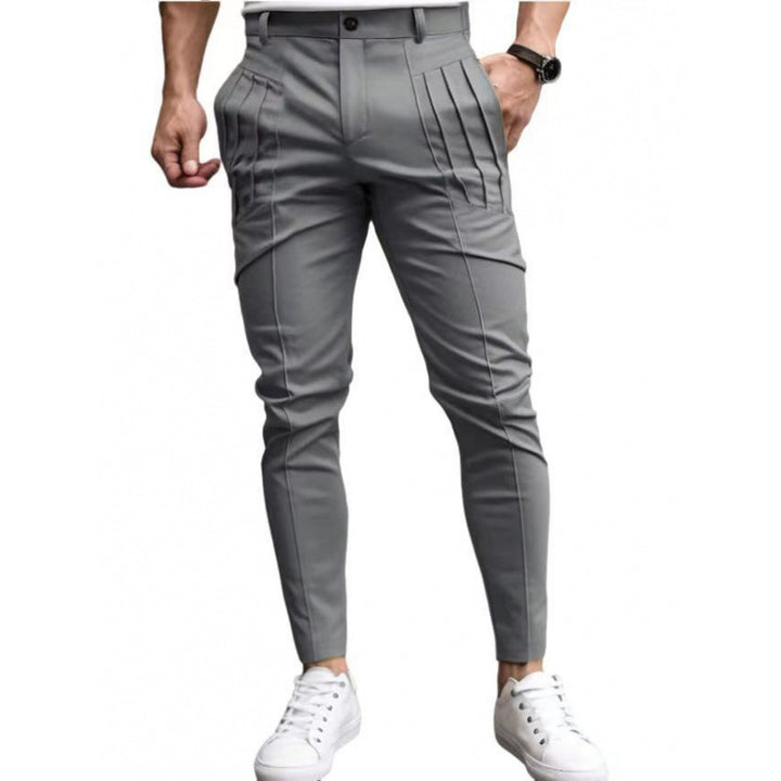 Herren elegante Slim-Fit Hose mit hochwertigen Falten und praktischen Taschen Echoarchiv