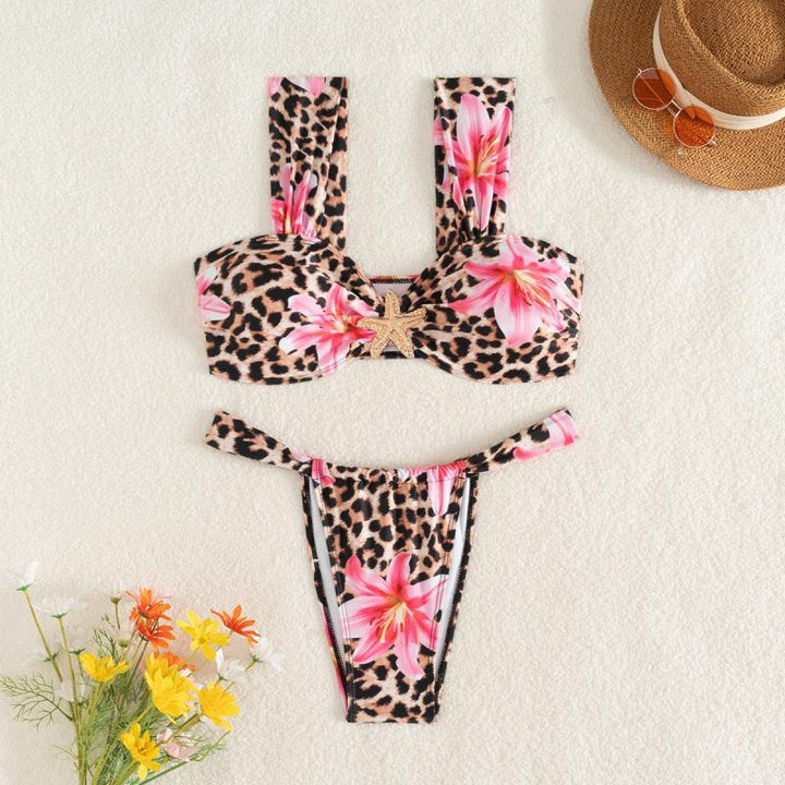 Damen Bikini-Set mit floralem Leopardenmuster Echo Archiv
