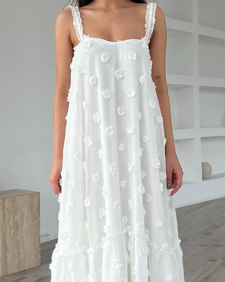 Damen Sommerliches Maxikleid mit floralem Relief und voluminösem Saum Echo Archiv