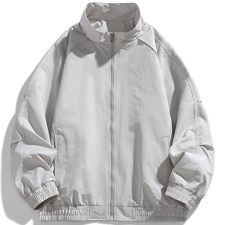 Herren urban oversized Blouson mit Stehkragen, Raglanärmeln und Utility-Armtasche – Taviero
