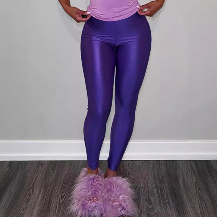 Damen Hochwertige Shiny Leggings mit hohem Bund und perfekter Passform Echoarchiv