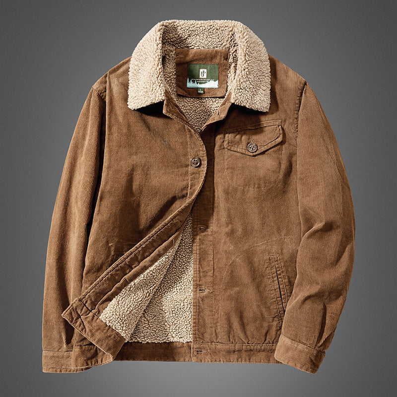 Herren bequeme Cordjacke mit Teddyfutter Echo Archive