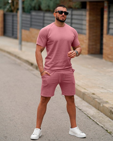 Herren Sportliches Kurzarmset mit bequemen Shorts Echoarchiv