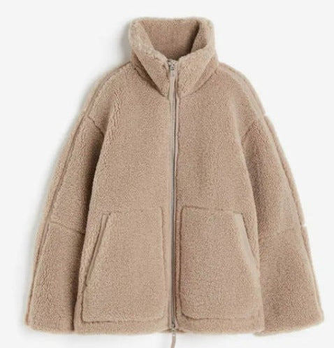 Damen Teddy-Fleecejacke mit Stehkragen Echoarchiv