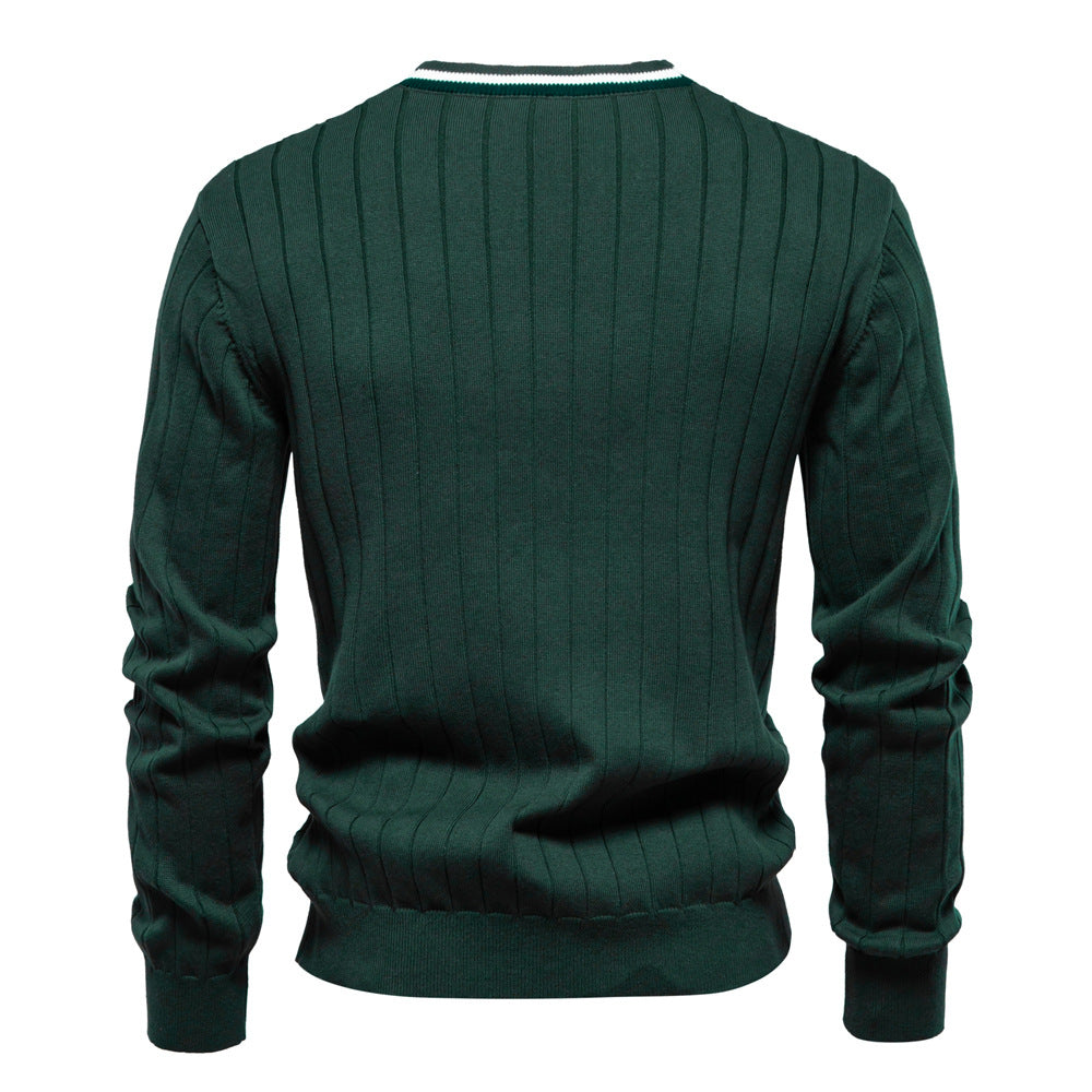 Herren Strickjacke mit elegantem V-Ausschnitt und feiner Rippstruktur Echoarchiv