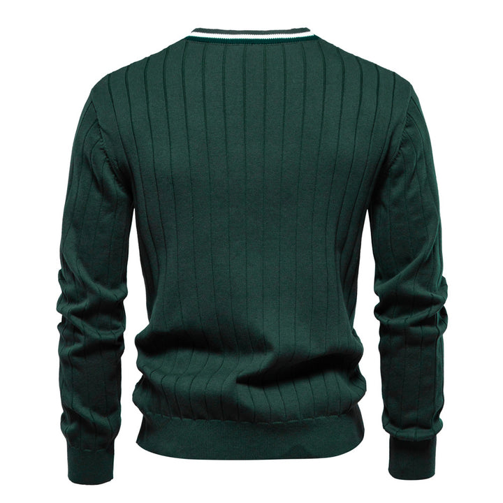 Herren Strickjacke mit elegantem V-Ausschnitt und feiner Rippstruktur Echoarchiv
