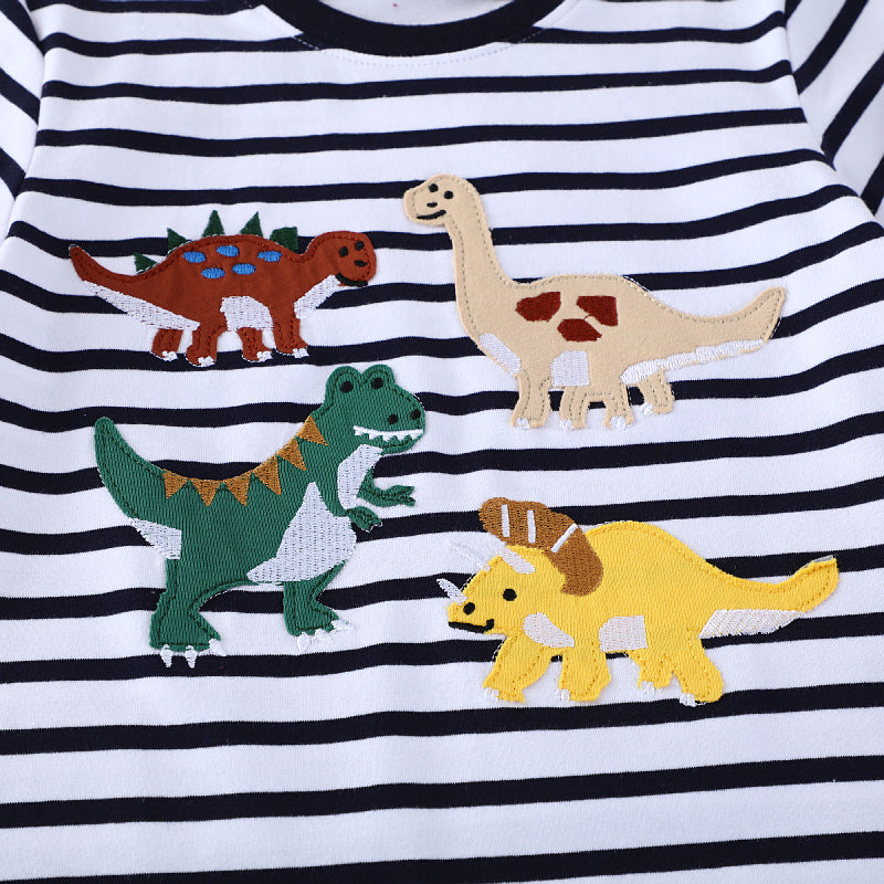 Jungen T-Shirt mit bunten Dinosaurier-Applikationen Echo Archiv