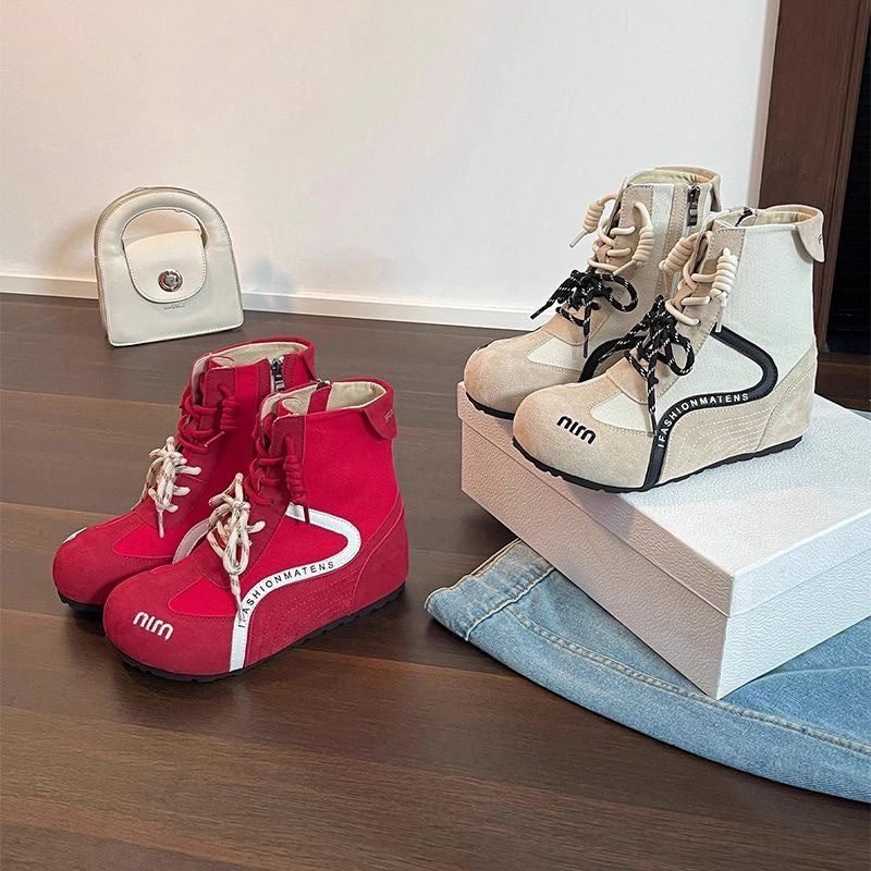 Damen High-Top Sneakers mit innovativer Schnürung und Reißverschluss Echo Archiv