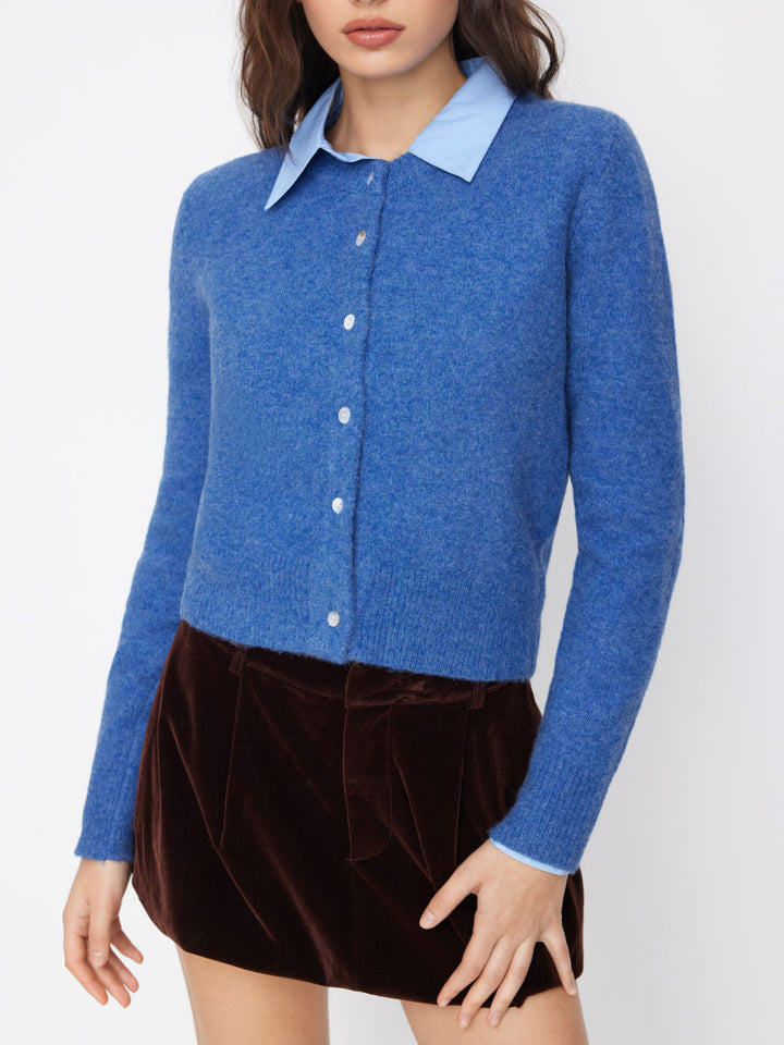 Damen Eleganter Kurzpullover mit Hemdkragen Echo Archiv