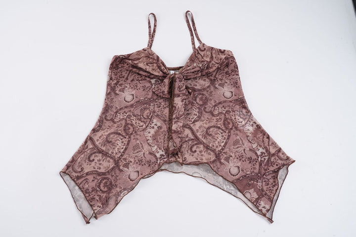 Damen luftiges und elegantes Spaghetti-Trägertop mit floralem Muster Echo Archiv
