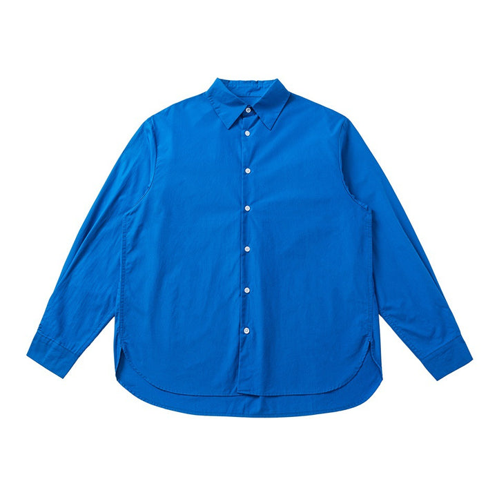 Unisex Oversized Hemd aus leichter Baumwollmischung mit abgerundetem Saum Echoarchiv