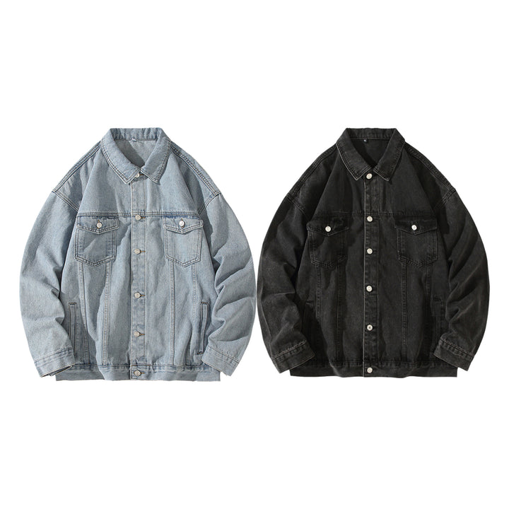 Herren Oversize-Denimjacke im Vintage-Look mit Knopfleiste und Brusttaschen Echo Archiv