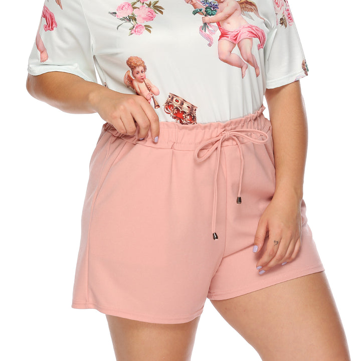 Damen lässiges Oberteil mit einzigartigem Engel-Druck und bequemen Shorts Echo Archiv