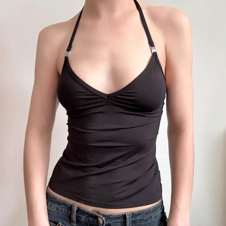 Damen Sportliches Spaghetti-Trägertop mit eleganten Akzenten Echo Archiv