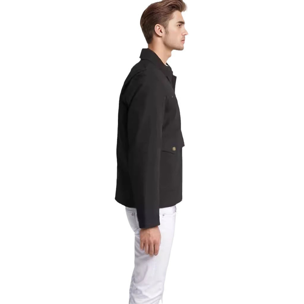 Herren robuste Baumwolljacke mit wärmemantellähnlichem Kragen Echoarchiv