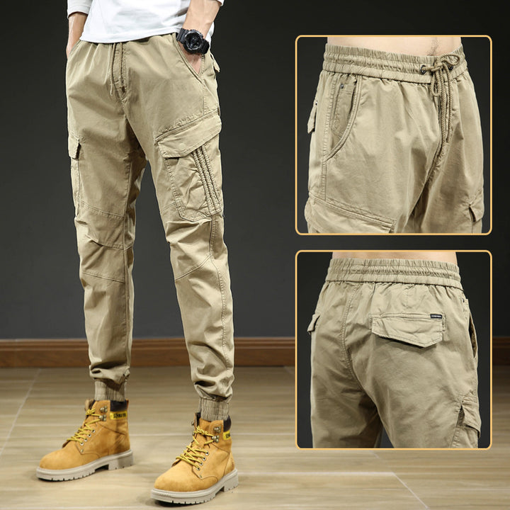 Herren bequeme Cargo-Hose mit elastischem Bund und mehreren Taschen Echoarchiv