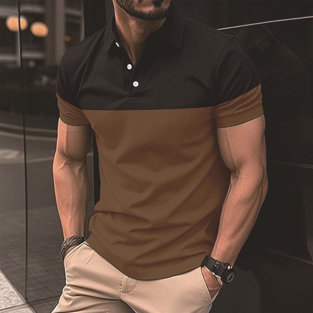 Herren modisches Poloshirt mit Farbblock-Design Echoarchiv