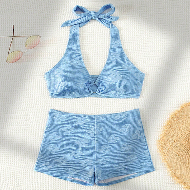 Damen Hoch tailliertes Bikini-Set mit elegantem Ring-Detail Echo Archiv