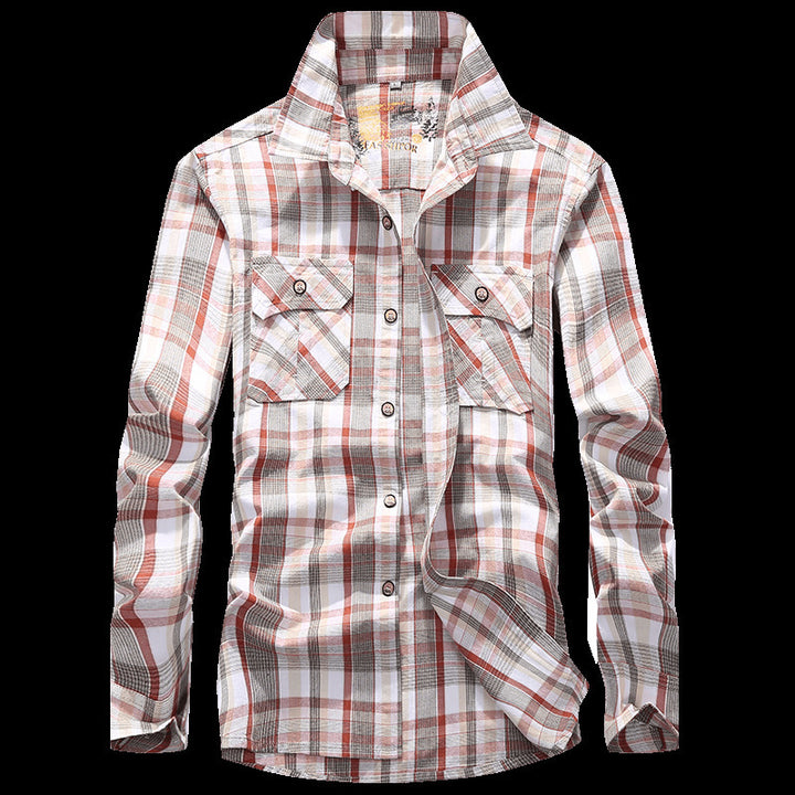 Herren Karierte Hemdjacke im Worker‑Style mit Brustpattentaschen Echoarchiv