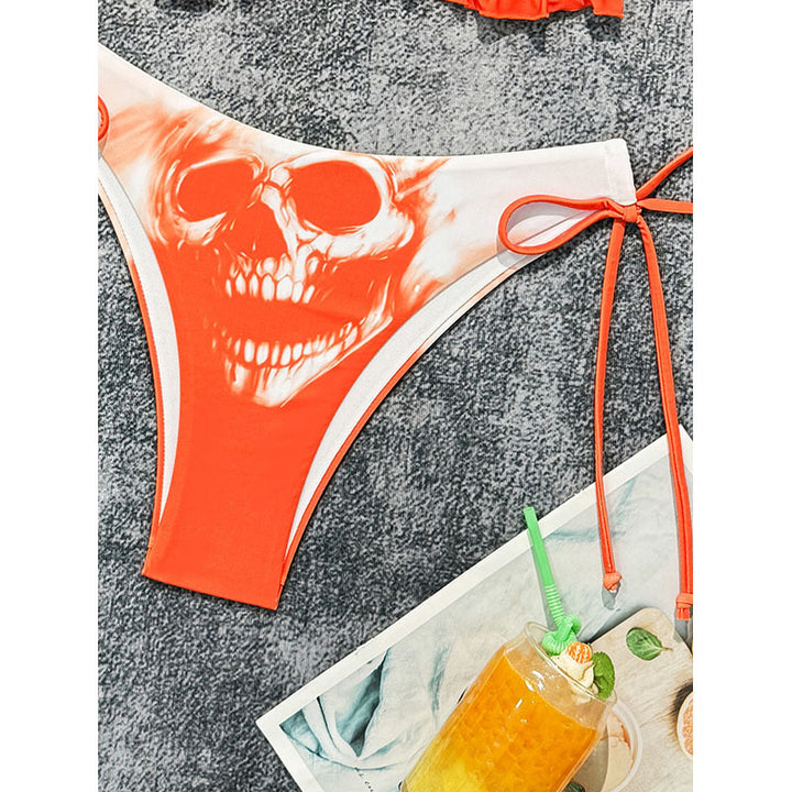 Damen Design-Bikini mit Skulls und Rüschendetails Echo Archiv