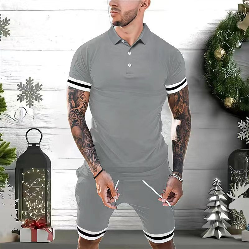 Herren Sportliches Poloshirt und Shorts-Set Echoarchiv