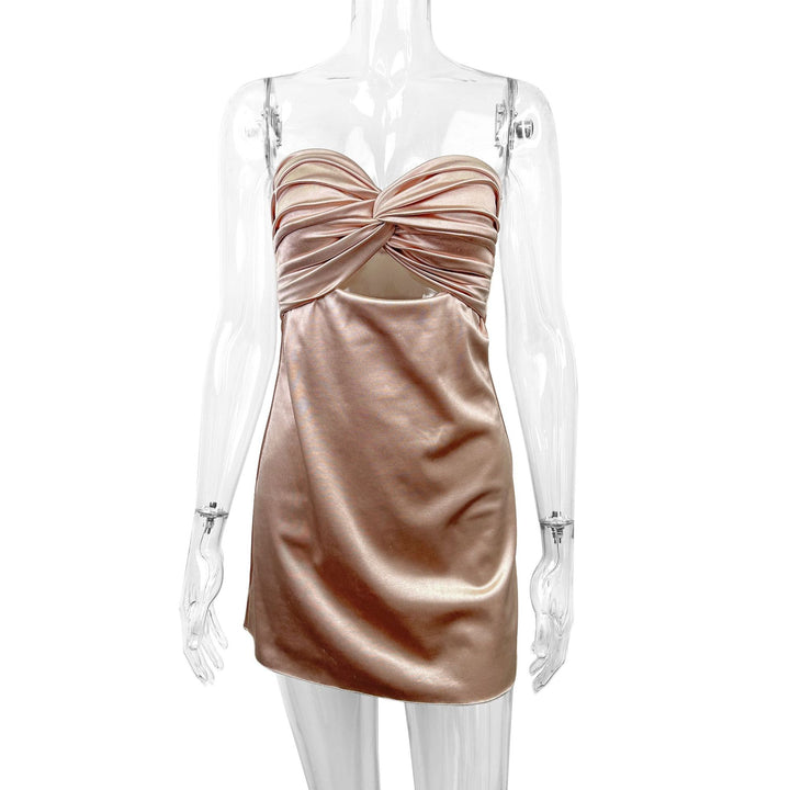 Damen figurbetontes Minikleid mit tiefem Ausschnitt und Knotted Detail Echo Archiv