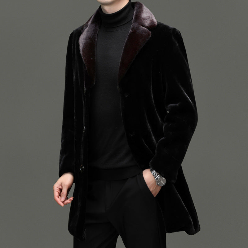 Herren elegante Veloursjacke mit luxuriösem Kragen Echoarchiv