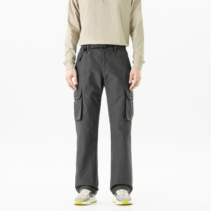 Herren Utility-Cargohose im technischen Trekking-Stil mit integriertem Gürtel und Mehrfach‑Taschen Echo Archiv