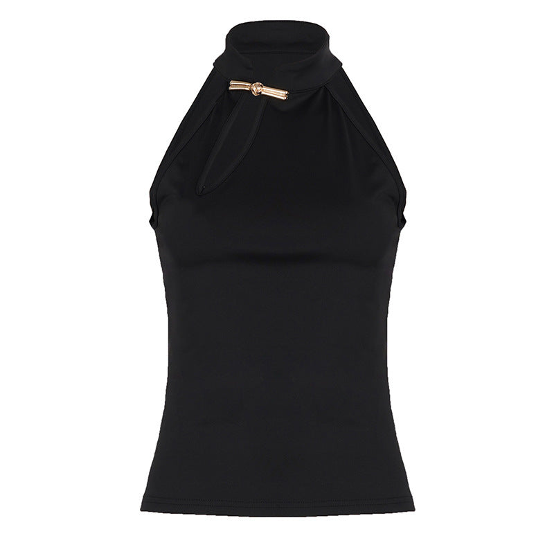 Damen Hochgeschlossenes Sporttop mit dekorativem Schlitz und eleganter Schnalle Echo Archiv