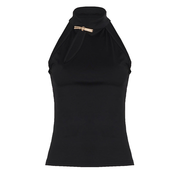 Damen Hochgeschlossenes Sporttop mit dekorativem Schlitz und eleganter Schnalle Echo Archiv